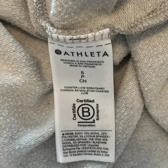 ATHLETA Coaster Luxe Sweatshirt Long Sleeve Pullover Heather Gray Size Small - Picture 9 of 12